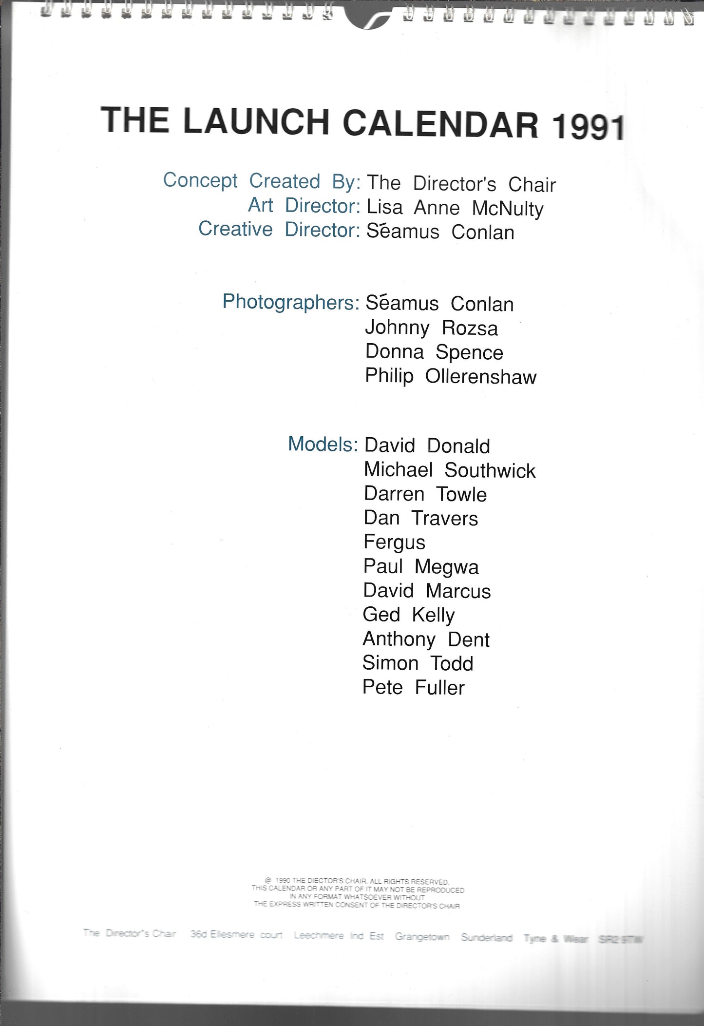 The Launch Calendar 1991 - Johnny Rozsa And Others