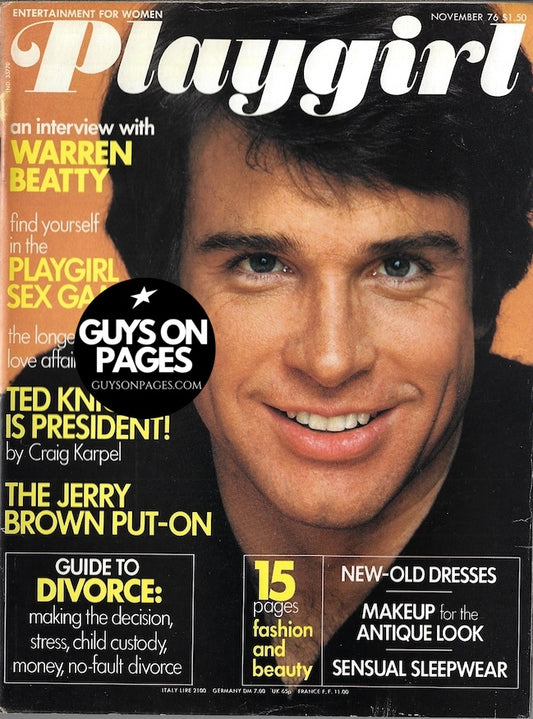 Playgirl Magazine - Warren Beatty Beau Lawrence + Poster